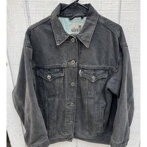 Levi's Silver Tab Denim Jacket Pockets Long Sleeve Button Coat Size‎ Small